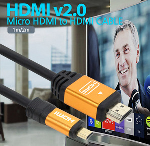 마이크로 HDMI to Micro HDMI  케이블 V2.0 4K UHD 3D 고화질 32채널 고음질 AOC ARC HEC BLUE RAY 21:9 시네마 영상 인터넷 직접 연결 지원