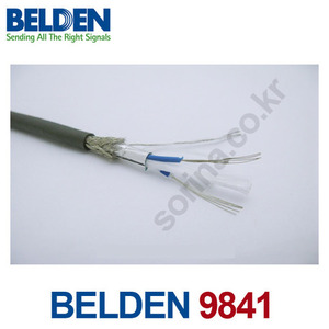 벨덴 BELDEN 9841 RS-485(1P) 24 AWG 1 Pair Shielded Low Capacitance Computer Cable 1롤 300m