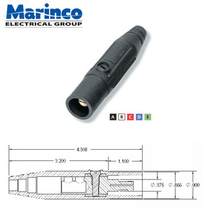 정품 마린코 캠락 Marinco CLM2M Circle 원형 라인형 수 male 블랙 화이트 레드 그린 블루