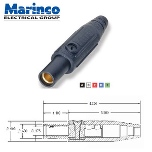 정품 마린코 캠락 Marinco CLM2F Circle 원형 라인형 암 Female 600V, 150A 블랙 화이트 레드 그린 블루