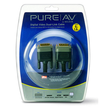 벨킨 금도금 커넥터 무산소 동선 DVI 듀얼 케이블 Pure AV Blue-DVI(듀얼) (1.8M)
