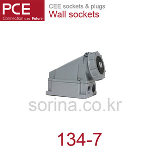 PCE 134-7 CEE 산업용 벽면 소켓 63A 4P 7h IP66/67 파워 트위스트