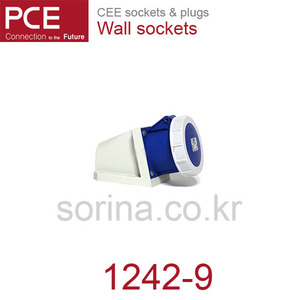PCE 1242-9 CEE 산업용 벽면 소켓 32A 4P 9h IP66/67