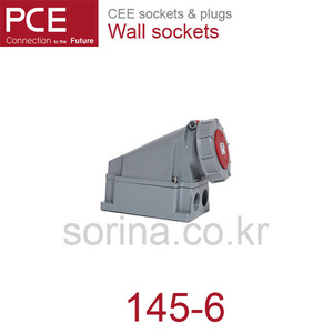 PCE 145-6 CEE 산업용 벽면 소켓 125A 5P 6h 400V IP66/67 파워 트위스트