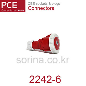 PCE 2242-6 CEE 산업용 커넥터 32A 4P 6h 400V IP66/67 샤크