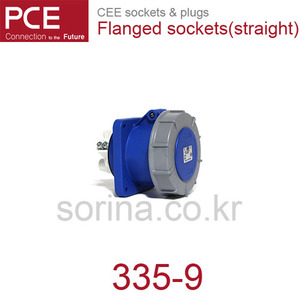 산업용플러그/플랜지소켓 CEE sockets &amp; plugs / Flanged sockets (straight) 335-9 IP67/230V/63A/4P+G