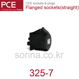 산업용플러그/플랜지소켓 CEE sockets &amp; plugs / Flanged sockets (straight) 325-7 IP44/500V/32A/4P+G