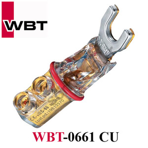 WBT공식 판매점 수입 정품 너트 나사 조임식 스피커 플러그 말굽 단자 Spade terminal WBT-0661 Cu 4EA 1세트