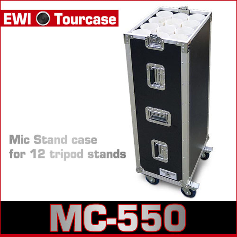 EWI MC-550 MC550 12개들이 마이크 스탠드 12개 수납 케이스