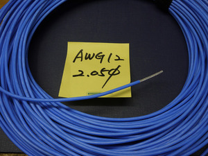 은도금동선 AWG 12 (2.057mm) 청색 연심선 (테프론 외피)[1미터]단위