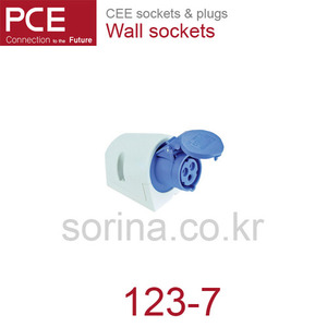 산업용플러그/산업용벽소켓 CEE sockets &amp; plugs / Wall sockets 123-7 IP44/500V/32A/2P+G