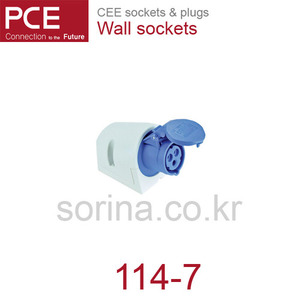 산업용플러그/산업용벽소켓 CEE sockets &amp; plugs / Wall sockets 114-7 IP44/500V/16A/3P+G