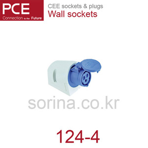 산업용플러그/산업용벽소켓 CEE sockets &amp; plugs / Wall sockets 124-4 IP44/110V/32A/3P+G 