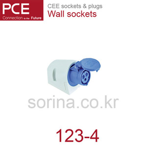 산업용플러그/산업용벽소켓 CEE sockets &amp; plugs / Wall sockets 123-4 IP44/110V/32A/2P+G 