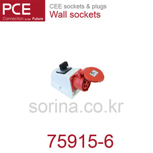 산업용플러그/산업용벽소켓 CEE sockets &amp; plugs / Wall sockets 75915-6 IP44/400V/16A/4P+G 