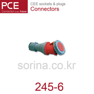 PCE 245-6 CEE 산업용 커넥터 125A 5P 6h 400V IP66/67 파워 트위스트