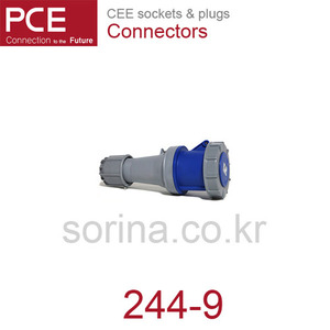 PCE 244-9 CEE 산업용 커넥터 125A 4P 9h IP66/67 파워 트위스트
