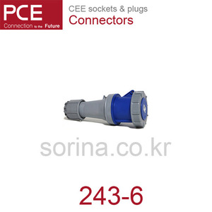 PCE 243-6 CEE 산업용 커넥터 125A 3P 6h 230V IP66/67 파워 트위스트