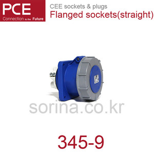 산업용플러그/플랜지소켓 CEE sockets &amp; plugs / Flanged sockets (straight) 345-9 IP67/230V/125A/4P+G 