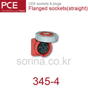 산업용플러그/플랜지소켓 CEE sockets &amp; plugs / Flanged sockets (straight) 345-4 IP67/110V/125A/4P+G 